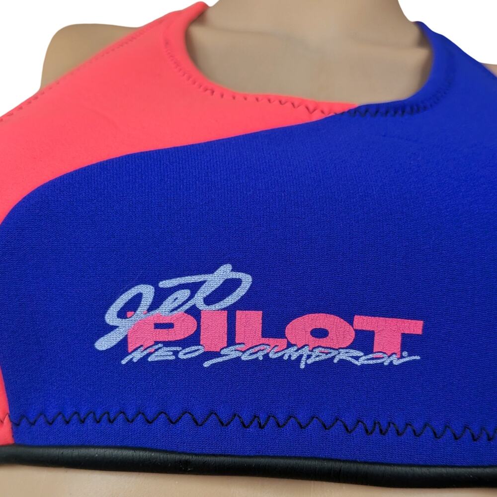 Vintage 80s Jet Pilot Neoprene Scuba Bikini Set High Cut Surf Swimsuit Top S - Picture 4 of 13